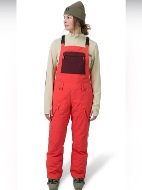 FLYLOW Foxy Bib Ski Pants | Large | Coral